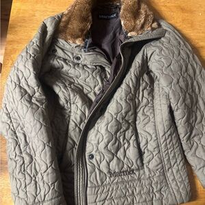 Marmot Brown Jacket with Faux Fur Trim